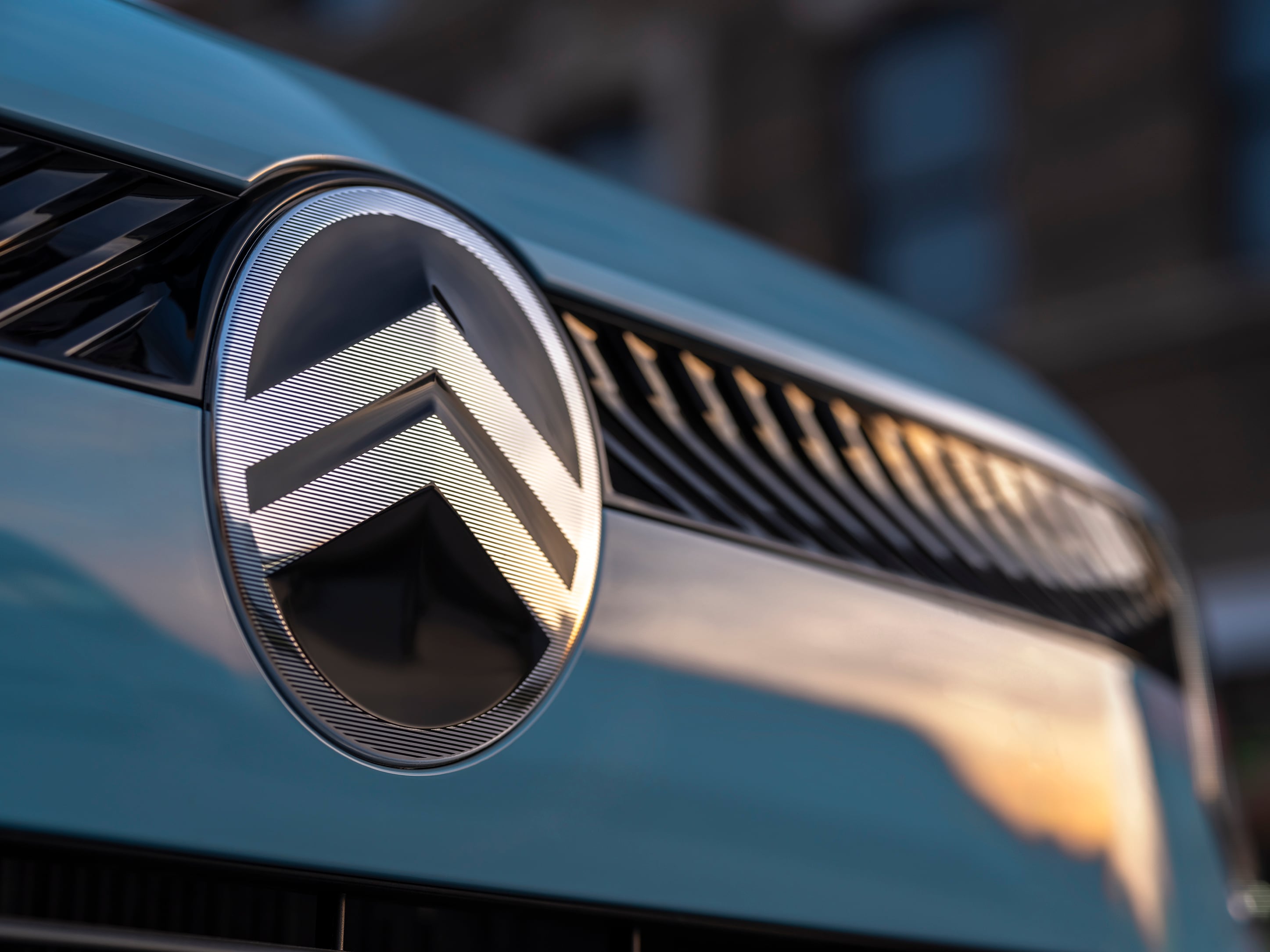 Close‑up front view of Citroën C3 SUV showing new emblem design for modern, affordable urban mobility.