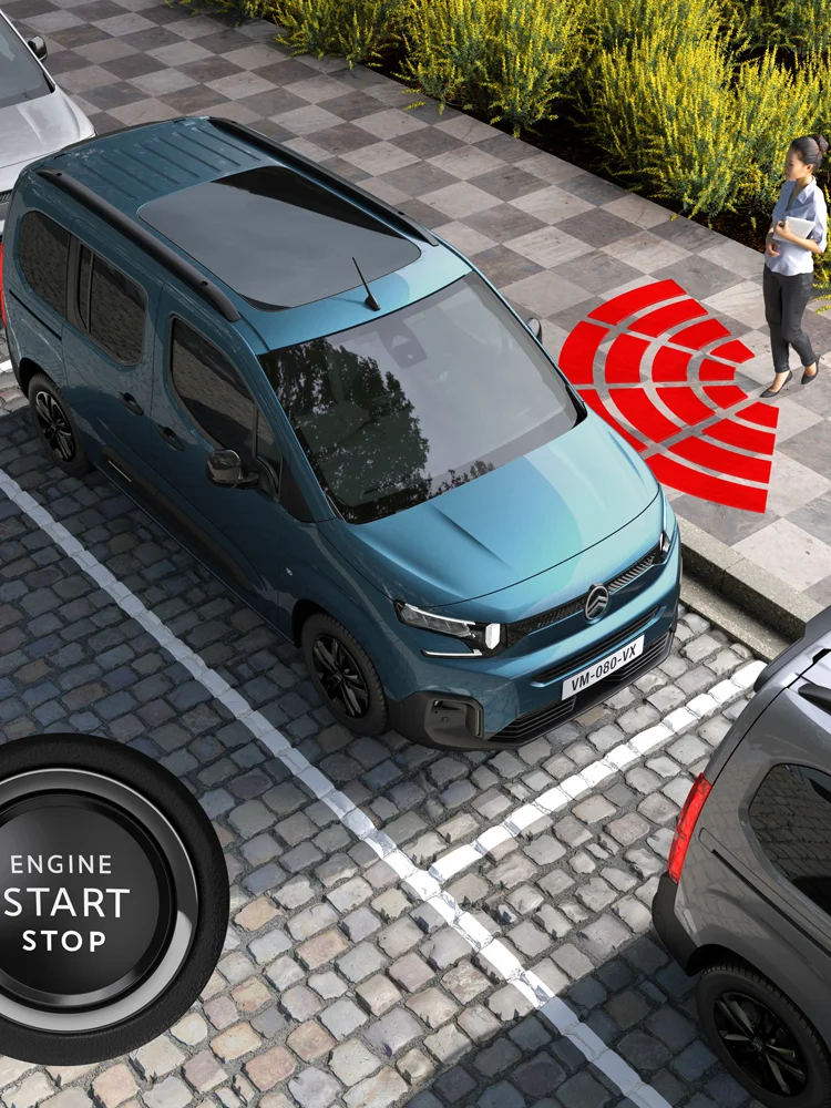Top view Kiama Blue Berlingo with keyless entry showing safety, technology, comfort and confident effortless access