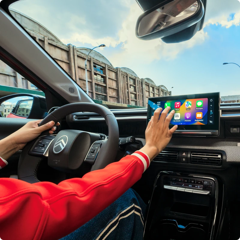 Driver‑view ë‑Berlingo showing ADAS technology enhancing safety, visibility, comfort and confident everyday driving assistance